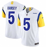 Men & Women & Youth Los Angeles Rams #5 Jalen Ramsey White 2023 F.U.S.E. Vapor Untouchable Limited Stitched Jersey,baseball caps,new era cap wholesale,wholesale hats
